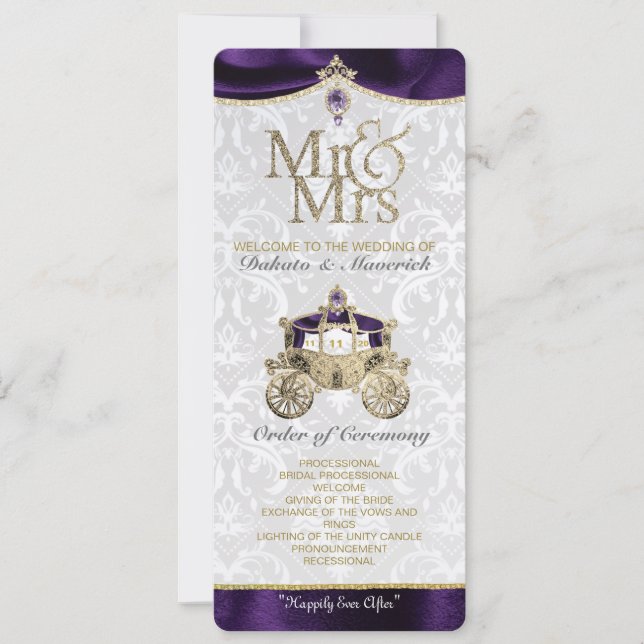 Programme de mariage de conte de fée royal (Devant)