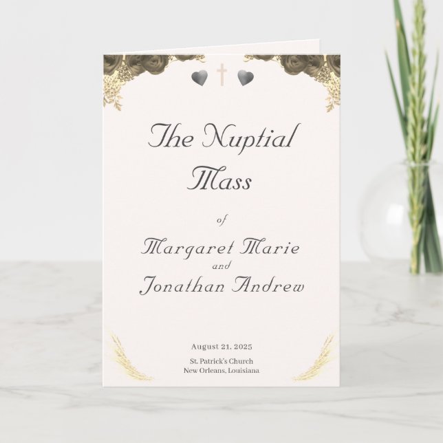 Programme de mariage de grâce catholique (Devant)