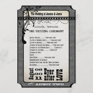 Programme de mariage de la feuille de jeu Argent m