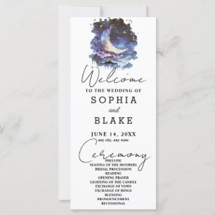 Programme de mariage de la lune de croissant bleu 