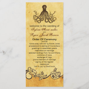 programme de mariage de la plage de poulpe rustiqu