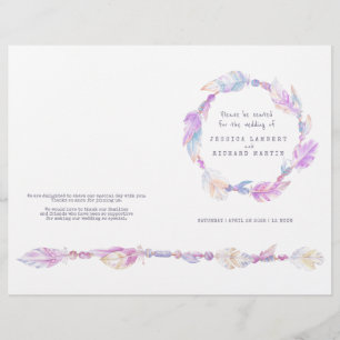 Programme de mariage de la plume d'eau violet