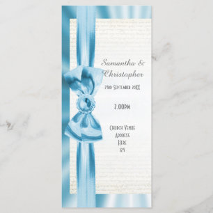 Programme de mariage de l'église Pastel blue and w