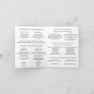 Programme de mariage de masse catholique bilingue,