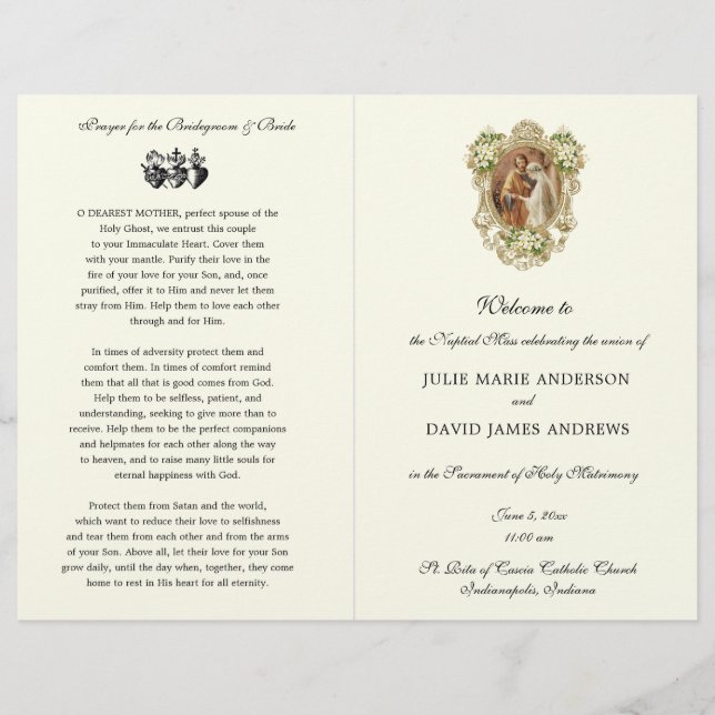 Programme de mariage de masse latino-catholique tr (Devant)