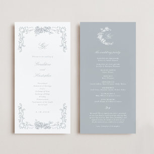 Programme de mariage de monogramme de régence