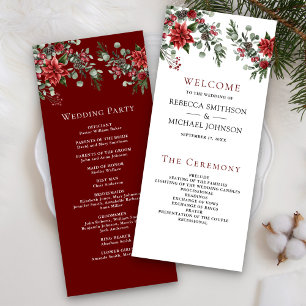 Programme de mariage de Noël floral Poinsettia Pin