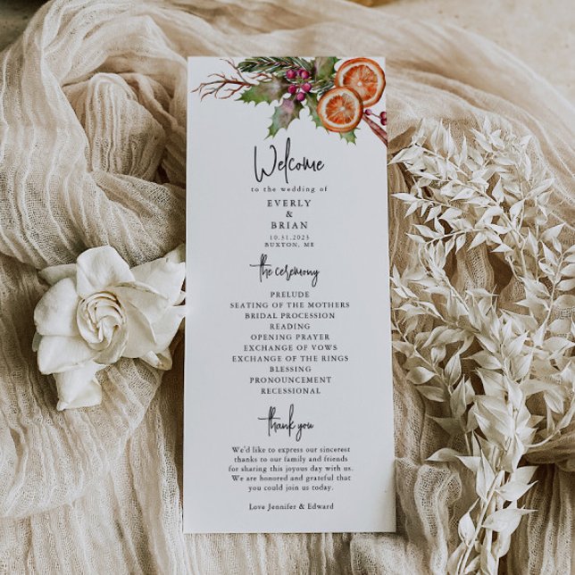 Programme de mariage de Noël rustique (Créateur téléchargé)