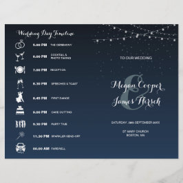 Programme de mariage de nuit bleu étoile de la Mar