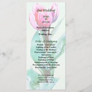 Programme de mariage de petite tulipe timide