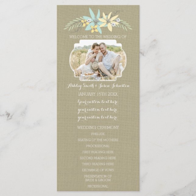 Programme de mariage de photos de printemps et de  (Devant)