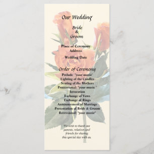 Programme de Mariage de Rosebuds Orange délicat