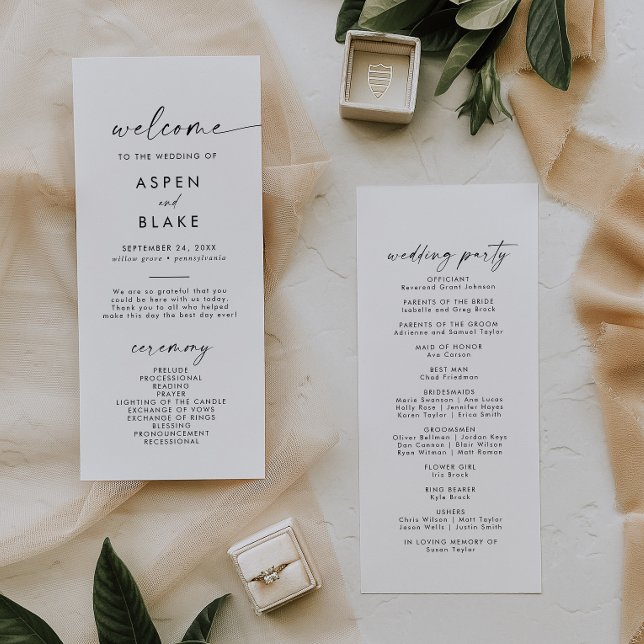 Programme de mariage de script moderne (Créateur téléchargé)