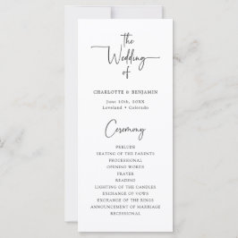 Programme de mariage de script simple
