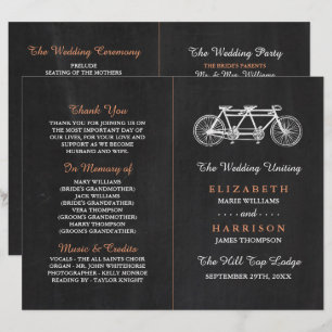 Programme De Mariage De Tandem À Vélo Sur Chalkboa