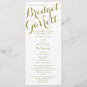 Programme de mariage de texte concepteur Gold