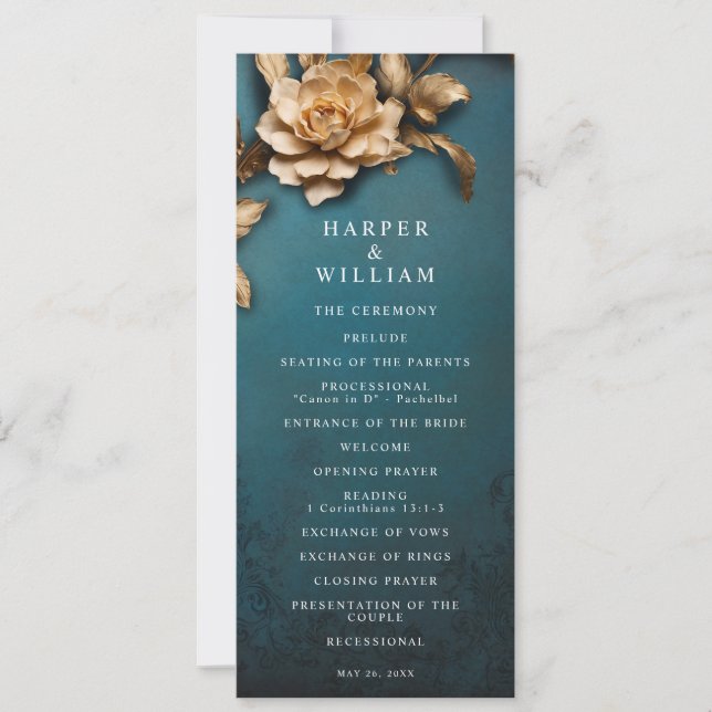 Programme de mariage de théâtre vintage (Devant)