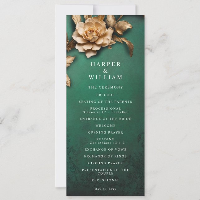 Programme de mariage de théâtre vintage (Devant)