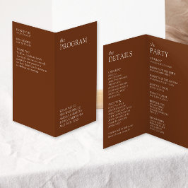 Programme de mariage de typographie moderne et élé