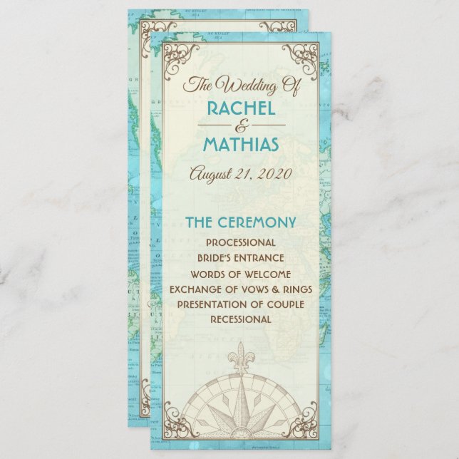 Programme de mariage de voyage (Devant / Derrière)