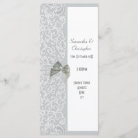 Programme de mariage d'église en dentelle grise et