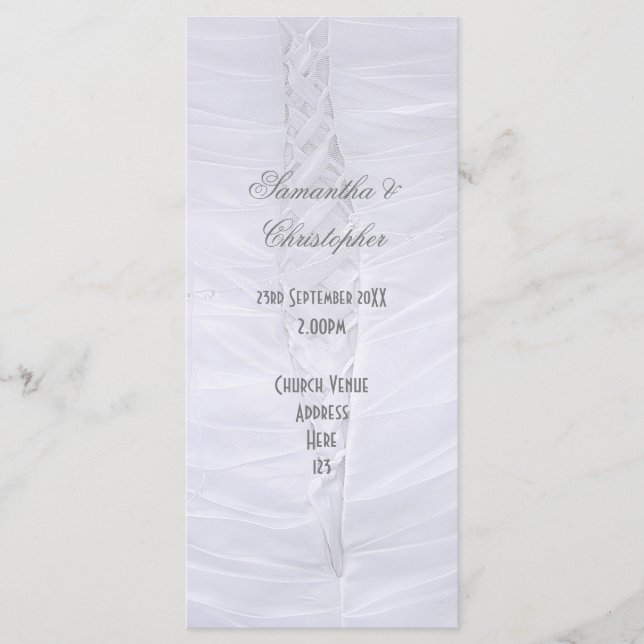 Programme de mariage d'église mariage blanche trad (Devant)