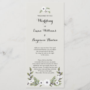 Programme de mariage des anémones peints