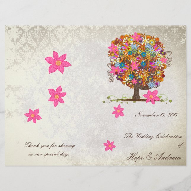 Programme de mariage des arbres fleuris (Devant)