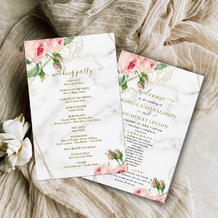 Programme de mariage des fleurs blanches