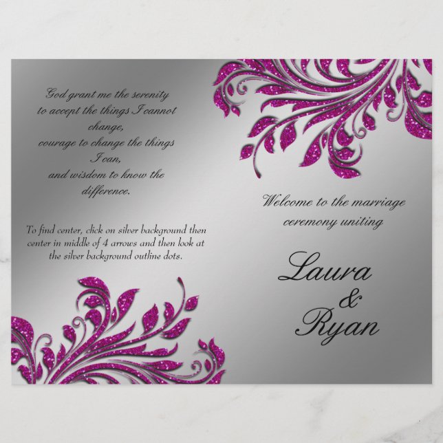 Programme de mariage des fleurs de feuilles Partie (Devant)
