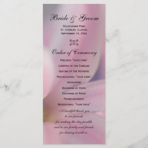 Programme de mariage des fleurs de jacinthe rose