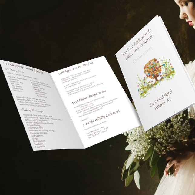 Programme de mariage des fleurs forestières enchan (Créateur téléchargé)