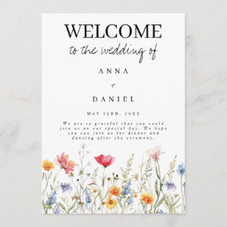 Programme de mariage des fleurs sauvages