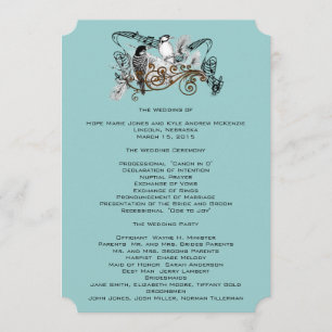 Programme de mariage des Inséparables vintages