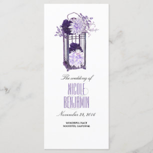 Programme de mariage des lanternes florales pourpr