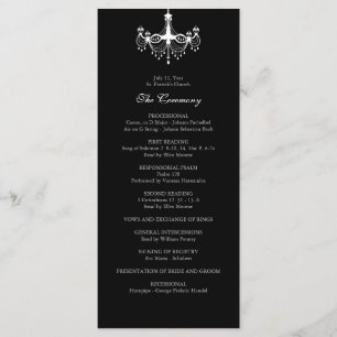 Programme de mariage des lustres blancs et noirs