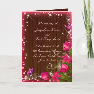 Programme de mariage des papillons floraux rose ru