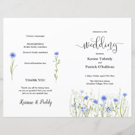 Programme de mariage des prés Fleurs sauvages bleu