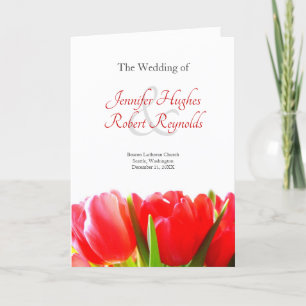 Programme de mariage des tulipes rouges