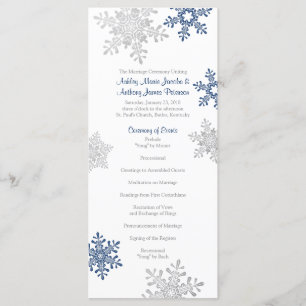 Programme de mariage d'hiver de la Marine Blue Sil
