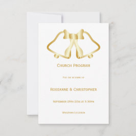 Programme De Mariage D'Or Cloches Et Ruban