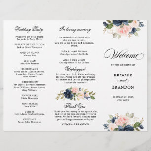 Programme de mariage double bleu Dusty Blush de la