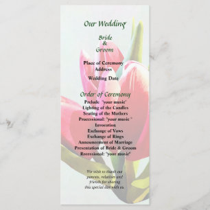 Programme de mariage du groupe des tulipes rouges