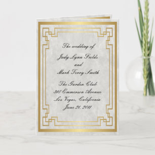 Programme de mariage du Marbre blanc de cadre géom