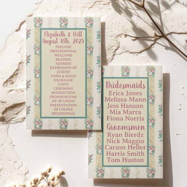 Programme de mariage du papier peint floral des an (Créateur téléchargé)