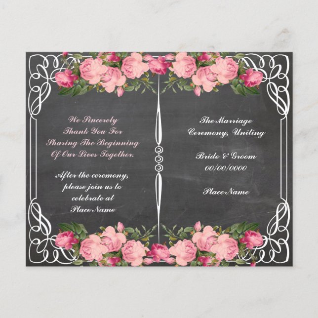 programme de mariage du tableau de bord floral (Devant)