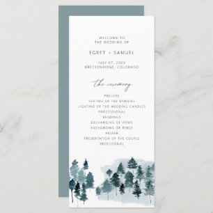 Programme de mariage EGRET Slate Blue Watercolor P