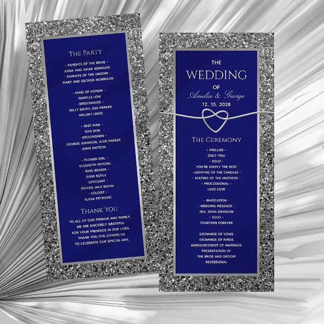 Programme de mariage élégant bleu royal (Créateur téléchargé)