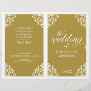 Programme de mariage élégant Brochure - Nadine (Or