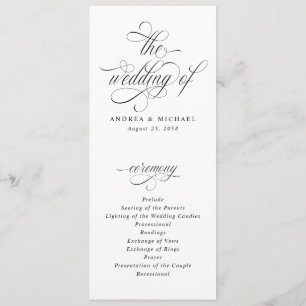 Programme de mariage élégant calligraphié de luxe